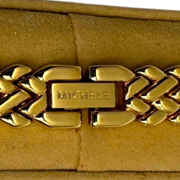 Michele 72-202-G Interchangeable 5-Bezel Watch Set Gold Bracelet and Straps - Picture 13 of 16